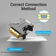 Перехідник-адаптер Vention DVI Male to VGA Female для комп'ютерної відеокарти, ТВ-проєктора Black (ECFB0) - зображення 3