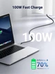 Кабель зарядный Ugreen USB Type-C to USB Type-C 100 W 5A PD3.0 для быстрой зарядки 2 м Black (US555) - изображение 2