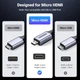 Переходник кабель UGREEN Micro HDMI-HDMI 2.1 Aluminum Shell Braided 48Gbps Ultra High Speed 2м Black (HD164) - изображение 5