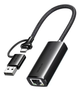 Мережний адаптер Ugreen USB Type C/USB Type A до RJ45 Gigabit Ethernet Adapter 1000Mbps Black (CM650) - зображення 1