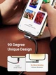 Кабель зарядный UGREEN USB-C to Lightning MFi с углом 90 градусов 1.5 м Black (US305) - изображение 2