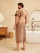 Банный комплект для мужчин микрофибра 85х150 Бежевый (Д-novo-m-sauna-0040) - изображение 3