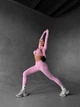 Спортивный костюм «тройка» без пуш-ап (рашгард на молнии, топ с чашками и леггинсы), розового цвет, размер L - изображение 2