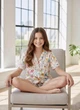 Дитяча шовкова піжама з шортами з квітковим принтом 158-164 білий - зображення 2