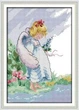 Набір для вишивання за нанесеною на канву схемою The angel girl. AIDA 14CT printed 19*29 см - зображення 1