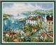 Набір для вишивання за нанесеною на канву схемою "The Seaside Town 3". AIDA 14CT printed 44*36 см - зображення 1