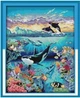 Набор для вышивания по нанесённой на канву схеме "Underwater world". AIDA 14CT printed,40*49 см - изображение 1