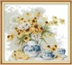 Набор для вышивания по нанесённой на канву схеме "Daisies and blue and white porcelain"AIDA 14CT printed48*43с - изображение 1