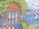 Набор для вышивания по нанесённой на канву схеме "Terrace with blooming flowers".AIDA 14CT printed , 44*33 см - изображение 3