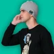 Шапка с Bluetooth наушниками и микрофоном трикотажная гарнитура для зимы цвет серый размер one size - изображение 5