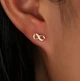 Серьги-пусеты бесконечность – золотой цвет - изображение 5