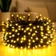 Вулична гірлянда нитка 20м 200LED теплий білий 220В статичний режим для прикраси території - зображення 1