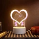 LED нічник 3D світильник у формі серця, світильник з кнопкою на шнурі живлення від мережі 220 В висота 450 см ширина 250 см, колір корпусу: білий - зображення 7