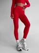 Спортивный женский костюм Hot с имитацией белья для фитнеса и йоги (рашгард + леггинсы) c двойным Push Up Однотонный XS-S Красный (JQ03S) - изображение 3