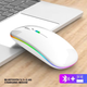Безпроводная компьюторная мышь, безшумная, оптическая 2.4G+Bluetooth подключением c RGB-подсветкой DPI 800/1000/1200 белая X1_white - изображение 1