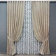 Комплект штор VR-Textil Жакард Вензель 100х270 2шт і Тюль 300х270 416ш-1147т Бежевий з білим 71-100/1 - зображення 1