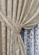 Комплект штор VR-Textil Жакард Вензель 100х270 2шт і Тюль 300х270 416ш-1147т Бежевий з білим 71-100/1 - зображення 4