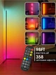 Лед RGB LED лампа напольная угловая от юсб для тик ток блогера светодиодный светильник USB для дома в спальню торшер с пультом и приложением 1.2 м разноцветная неоновая диодная умная длинная лэд подсветка лампы светильники с регулировкой яркости - изображение 2
