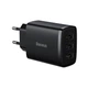 Зарядний блок живлення 3хUSB Baseus Compact Charger 17 W 5 V 3.4 А чорний - изображение 1