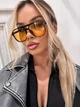 Очки солнцезащитные авиатор Aviator черные с желтыми линзами - изображение 4