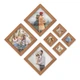 Набор квадратных фоторамок The Frame Depot на стену, 7 шт, в светло-коричневом цвете, современный геометрический коллаж для фото, артов и постеров (diamond_set) - изображение 1