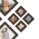 Набор квадратных фоторамок The Frame Depot на стену, 7 шт, в темно-коричневом цвете, современный геометрический коллаж для фото, артов и постеров (diamond_set) - изображение 2
