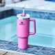 Термокружка Stanley Quencher H2.0 FlowState Vacuum Insulated Stainless Steel Tumbler Peony Розовая Пион 567мл - изображение 2