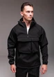 Анорак чоловічий з капюшоном на флісі Softshell M чорний 3749763s2 - изображение 1