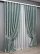 Комплект готовых штор VR-Textil Жаккард Sultan XO №1148ш Бирюзово-серый 150х270 см 2 шт (30-956) - изображение 3