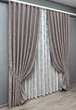 Комплект штор VR-Textil Жаккард Мрамор 100х270 2шт и Тюль 300х270 1210ш-1400т Серо-пудровый с белым 71-007/1 - изображение 2
