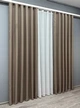 Комплект штор VR-Textil Лен Мешковина 150х270 2шт и Тюль 400х270 825ш-115т Темно-бежевый с белым 71-017/3 - изображение 3