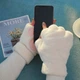 Мітенки хутряні Котячі лапки білі - зображення 2