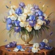 Набор для вышивки крестом JOZYSH «Ирисы» 14CT, 40x40 см, канва Аида с нанесенным рисунком - изображение 1