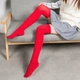 Гольфы капроновые за колено красные One Size - изображение 2