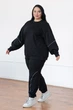 Жіночий костюм у спортивному стилі plus size " Кант " чорний 66/68 - зображення 1