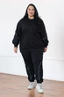 Жіночий костюм у спортивному стилі plus size " Кант " чорний 66/68 - зображення 2