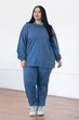 Жіночий костюм у спортивному стилі plus size " Кант " джинсовий 66/68 - зображення 2