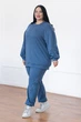 Жіночий костюм у спортивному стилі plus size " Кант " джинсовий 66/68 - зображення 3