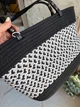 Сумка шопер женская пляжная плетеная с длинными ручками черная 6001 - изображение 3