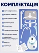 Відпарювач одягу вертикальний з прасувальною дошкою для всіх видів тканин курток, піджаків, пальто, тканин, синтетики, фіранок, тюлів, штор, текстилю, білий + блакитний - зображення 12