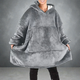 Плед-толстовка Huggle Hoodie Серый теплый плед-халат с капюшоном и рукавами - изображение 7
