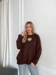 Удлиненный свитер из мягкого трикотажа Оne size 42-48 Коричневый (4783) - изображение 1