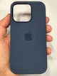 Чехол силиконовый противоударный Silicone Case with MagSafe для Apple Iphone 14 Pro (6.1") Storm Blue - изображение 7