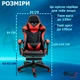 Крісло ігрове GAMING CHAIR G-001 з підставкою для ніг, колір чорний/червоний - зображення 11