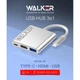 Переходник USB-хаб 3в1 WALKER WHUB-35 с разъемом Type-C Silver - изображение 2