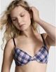 Комплект білизни Pink Lightly Lined Bra Victoria’s Secret Синій з бежевим 34D-S - изображение 2