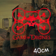 Виниловая наклейка для пилотов дронов «Game of Drones», дрон-череп, 40 см. червона - изображение 2