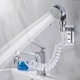 Душова система з насадкою на кран у умивальник із турмаліном Modified Faucet With External Shower (срібляста, білий шланг) - зображення 3