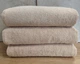Набор турецких махровых однотонных полотенец Zeron 3 штуки 70х140 Beige плотность 500 г/м2 - изображение 1