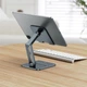 Підставка для планшета Baseus Desktop Biaxial Foldable Metal Stand gray - зображення 3